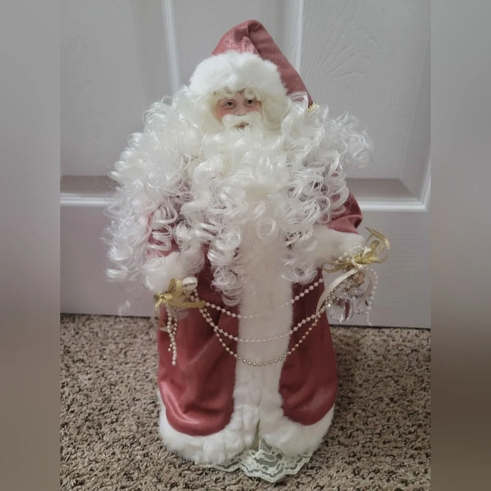 Gorgeous Victorian Style Pink Santa For Sale